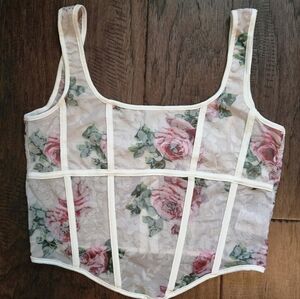 Fashion Nova Sheer Floral Top